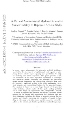 A Critical Assessment of Modern Generative Models' Ability to Replicate Artistic Styles