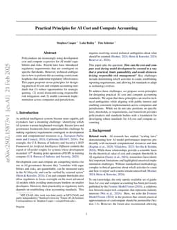 Practical Principles for AI Cost and Compute Accounting