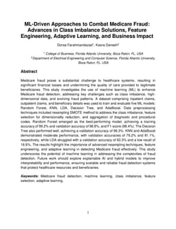 ML-Driven Approaches to Combat Medicare Fraud: Advances in Class Imbalance Solutions, Feature Engineering, Adaptive Learning, and Business Impact