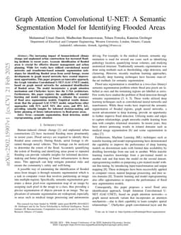 Graph Attention Convolutional U-NET: A Semantic Segmentation Model for Identifying Flooded Areas