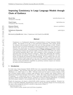 Improving Consistency in Large Language Models through Chain of Guidance