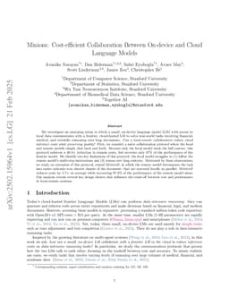 Minions: Cost-efficient Collaboration Between On-device and Cloud Language Models