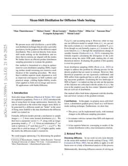 Mean-Shift Distillation for Diffusion Mode Seeking