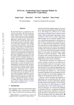KVLink: Accelerating Large Language Models via Efficient KV Cache Reuse