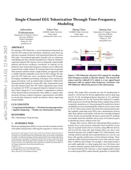 Single-Channel EEG Tokenization Through Time-Frequency Modeling