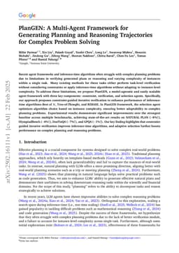 PlanGEN: A Multi-Agent Framework for Generating Planning and Reasoning Trajectories for Complex Problem Solving