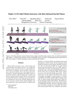 Mojito: LLM-Aided Motion Instructor with Jitter-Reduced Inertial Tokens