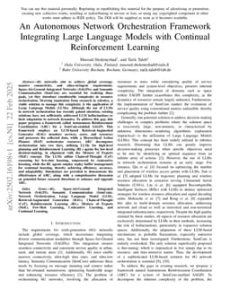 An Autonomous Network Orchestration Framework Integrating Large Language Models with Continual Reinforcement Learning