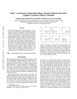 SalM$^{2}$: An Extremely Lightweight Saliency Mamba Model for Real-Time Cognitive Awareness of Driver Attention