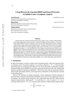 A Gap Between the Gaussian RKHS and Neural Networks: An Infinite-Center Asymptotic Analysis