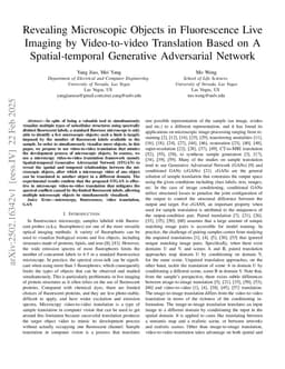 Revealing Microscopic Objects in Fluorescence Live Imaging by Video-to-video Translation Based on A Spatial-temporal Generative Adversarial Network