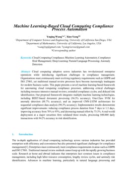 Machine Learning-Based Cloud Computing Compliance Process Automation