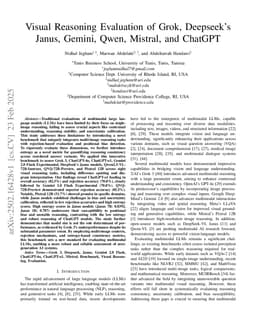 Visual Reasoning Evaluation of Grok, Deepseek Janus, Gemini, Qwen, Mistral, and ChatGPT
