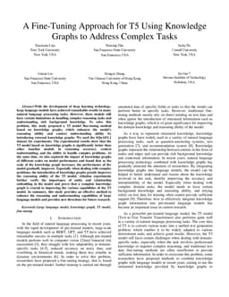 A Fine-Tuning Approach for T5 Using Knowledge Graphs to Address Complex Tasks