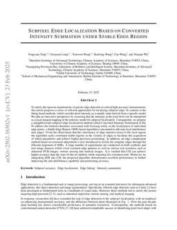 Subpixel Edge Localization Based on Converted Intensity Summation under Stable Edge Region