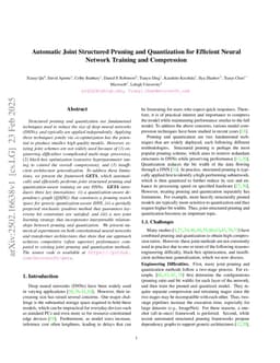 Automatic Joint Structured Pruning and Quantization for Efficient Neural Network Training and Compression