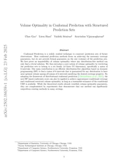 Volume Optimality in Conformal Prediction with Structured Prediction Sets