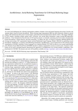 AeroReformer: Aerial Referring Transformer for UAV-based Referring Image Segmentation