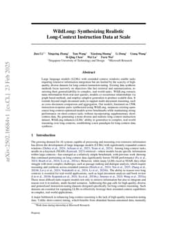 WildLong: Synthesizing Realistic Long-Context Instruction Data at Scale