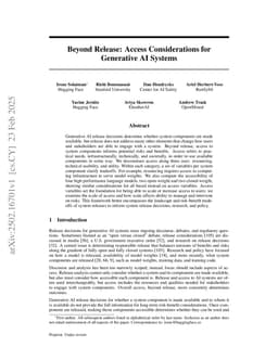 Beyond Release: Access Considerations for Generative AI Systems