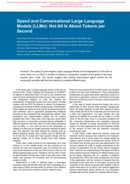 Speed and Conversational Large Language Models: Not All Is About Tokens per Second