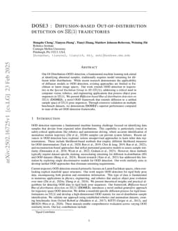 DOSE3 : Diffusion-based Out-of-distribution detection on SE(3) trajectories