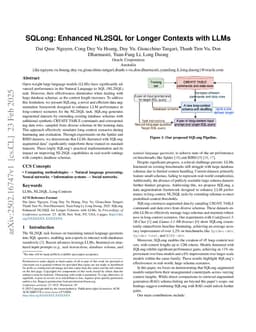 SQLong: Enhanced NL2SQL for Longer Contexts with LLMs