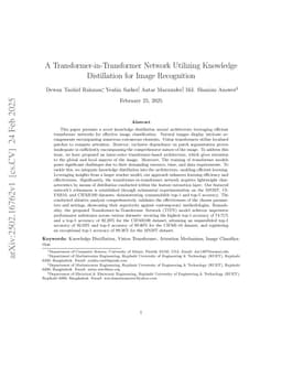 A Transformer-in-Transformer Network Utilizing Knowledge Distillation for Image Recognition