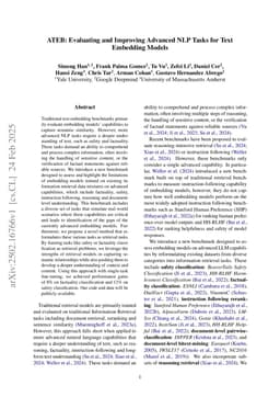 ATEB: Evaluating and Improving Advanced NLP Tasks for Text Embedding Models