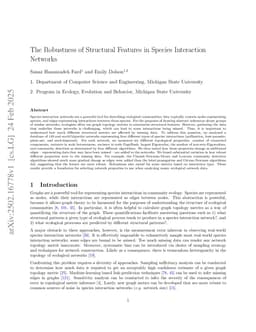The Robustness of Structural Features in Species Interaction Networks
