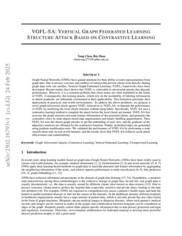 VGFL-SA: Vertical Graph Federated Learning Structure Attack Based on Contrastive Learning