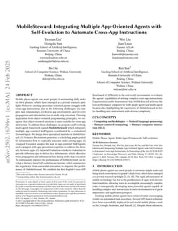 MobileSteward: Integrating Multiple App-Oriented Agents with Self-Evolution to Automate Cross-App Instructions