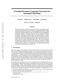 Grounded Persuasive Language Generation for Automated Marketing