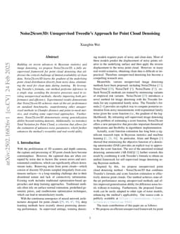 Noise2Score3D:Unsupervised Tweedie's Approach for Point Cloud Denoising
