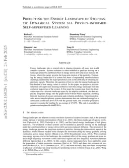 Predicting the Energy Landscape of Stochastic Dynamical System via Physics-informed Self-supervised Learning