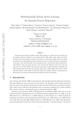 Distributionally Robust Active Learning for Gaussian Process Regression