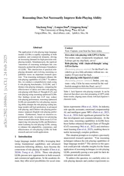 Reasoning Does Not Necessarily Improve Role-Playing Ability