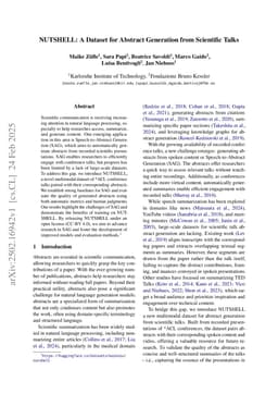 NUTSHELL: A Dataset for Abstract Generation from Scientific Talks