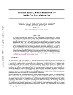 Baichuan-Audio: A Unified Framework for End-to-End Speech Interaction