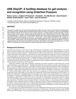 UNB StepUP: A footStep database for gait analysis and recognition using Underfoot Pressure