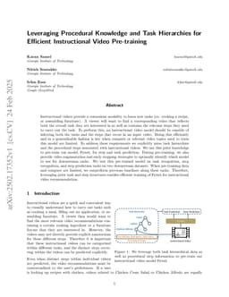 Leveraging Procedural Knowledge and Task Hierarchies for Efficient Instructional Video Pre-training