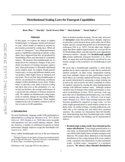 Distributional Scaling Laws for Emergent Capabilities