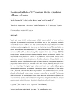 Experimental validation of UAV search and detection system in real wilderness environment