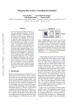 Mitigating Bias in RAG: Controlling the Embedder