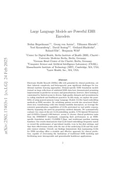 Large Language Models are Powerful EHR Encoders