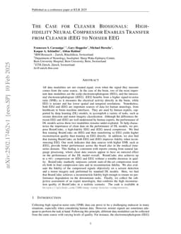 The Case for Cleaner Biosignals: High-fidelity Neural Compressor Enables Transfer from Cleaner iEEG to Noisier EEG