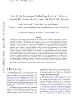 SincPD: An Explainable Method based on Sinc Filters to Diagnose Parkinson's Disease Severity by Gait Cycle Analysis