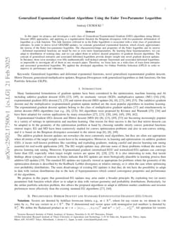Generalized Exponentiated Gradient Algorithms Using the Euler Two-Parameter Logarithm