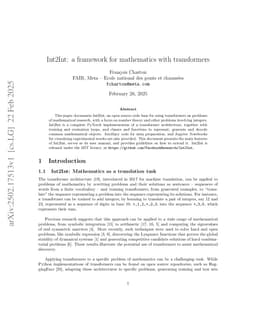 Int2Int: a framework for mathematics with transformers