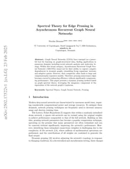 Spectral Theory for Edge Pruning in Asynchronous Recurrent Graph Neural Networks
